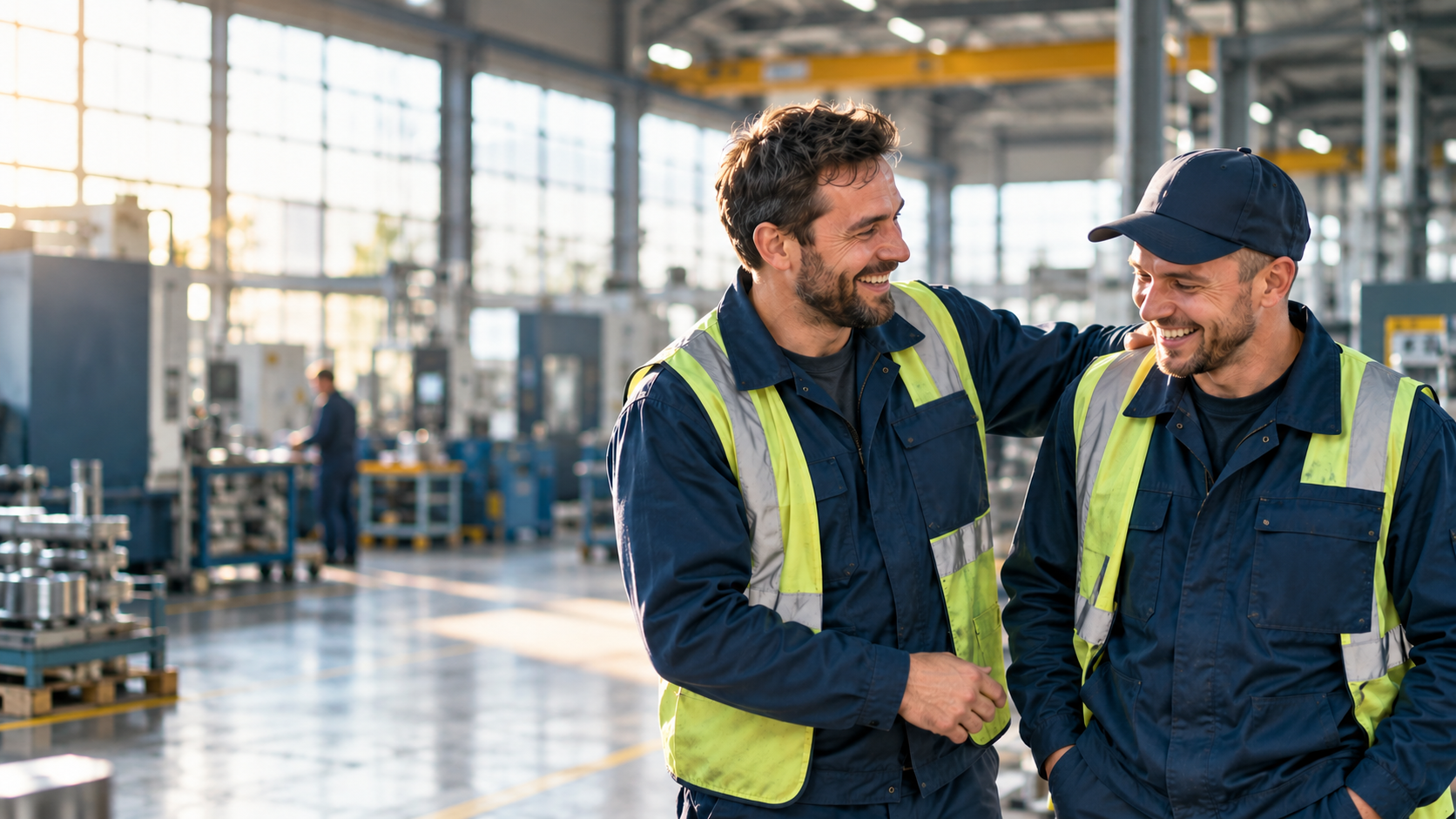 Zwei IFAS Mitarbeiter in einer Industriehalle